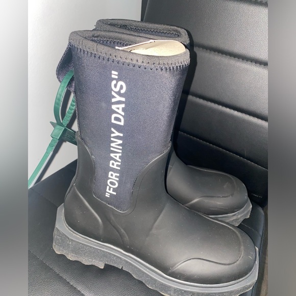 Off white Sponge Rubber Rainboot - Picture 6 of 7